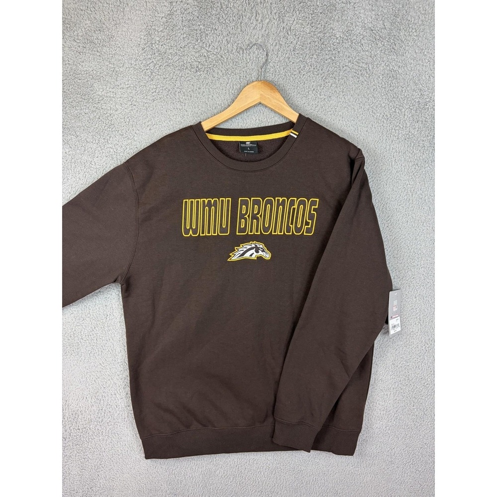 Western Michigan Broncos Sweatshirt Mens Large Brown NCAA Crewneck Colosseum New